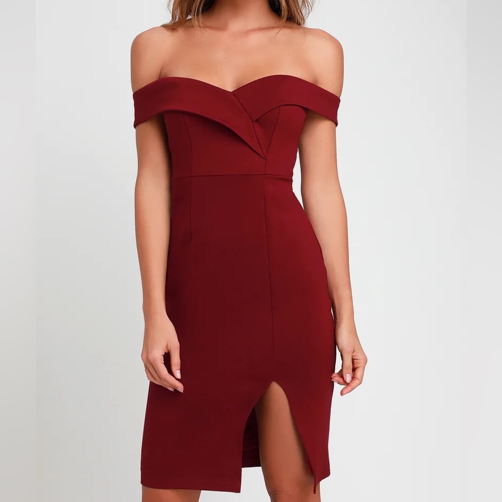 Lulus Classic Glam Off-the-Shoulder Bodycon Dress - Picture 4 of 6